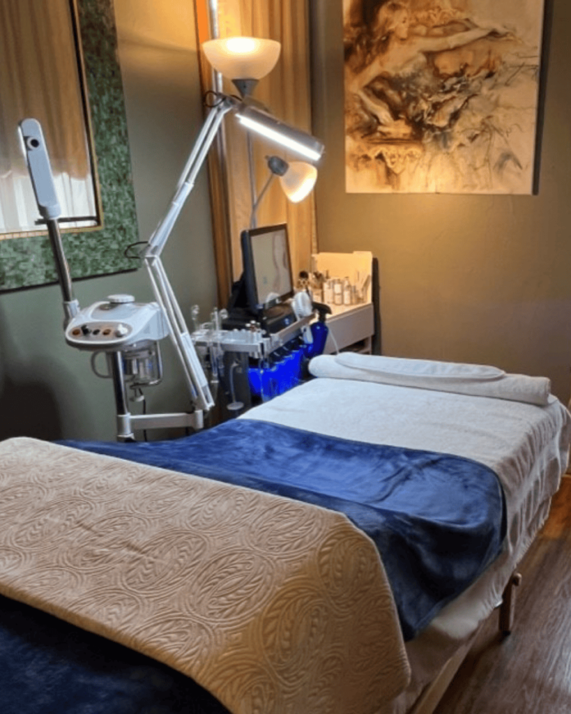 Private treatment room at Catara Med Spa in Algonquin, IL prepared for luxury skincare services like the glass skin facial.