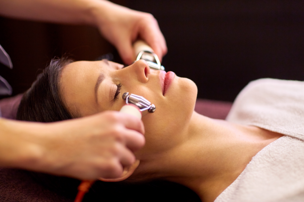 facial treatment using aesthetic devices for skin rejuvenation at Catara Med Spa in Algonquin, IL