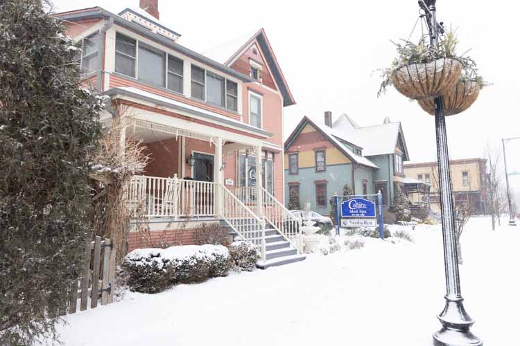 catara med spa building algonquin il winter