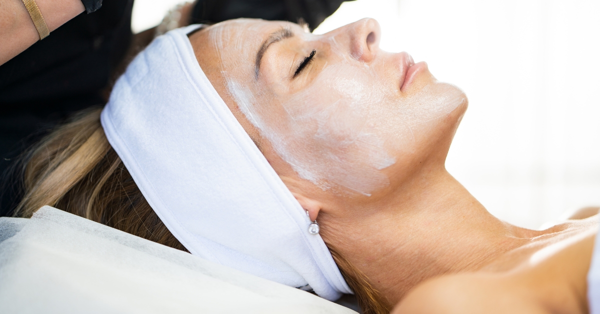 Client enjoying a soothing anti-aging facial at Catara Med Spa to restore youthful glow and reduce fine lines. Client receiving HydraFacial for wrinkles at Catara Med Spa