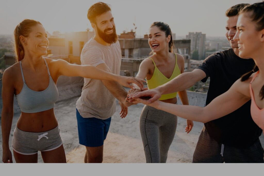 Active young adults in Algonquin after fitness coaching. Promotes nutrition, gut health, and wellness support at Catara Med Spa.