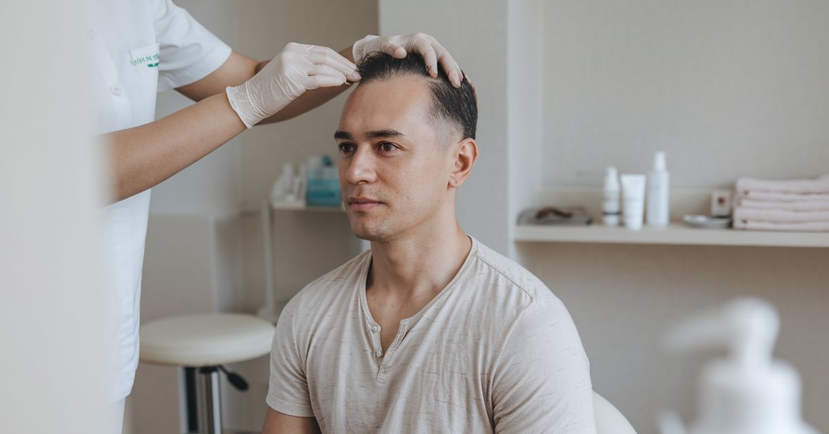Scalp consultation for PRP or Keravive hair rejuvenation at Catara Med Spa