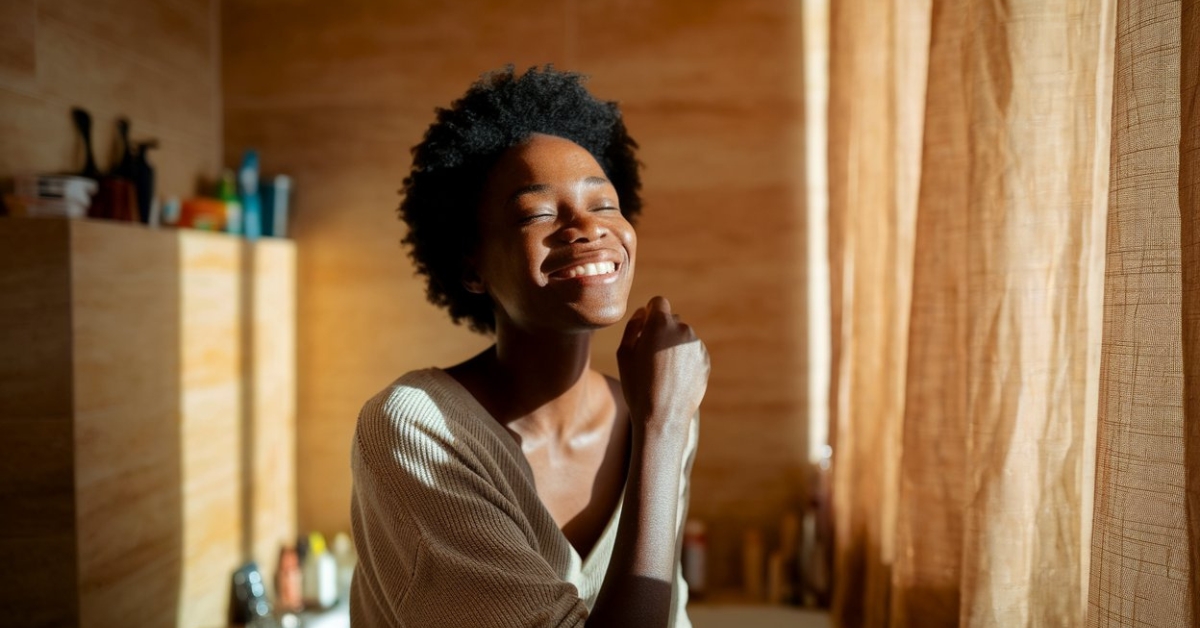 Sunlit lifestyle image illustrating healthy glowing skin for radiesse vs juvederm comparison