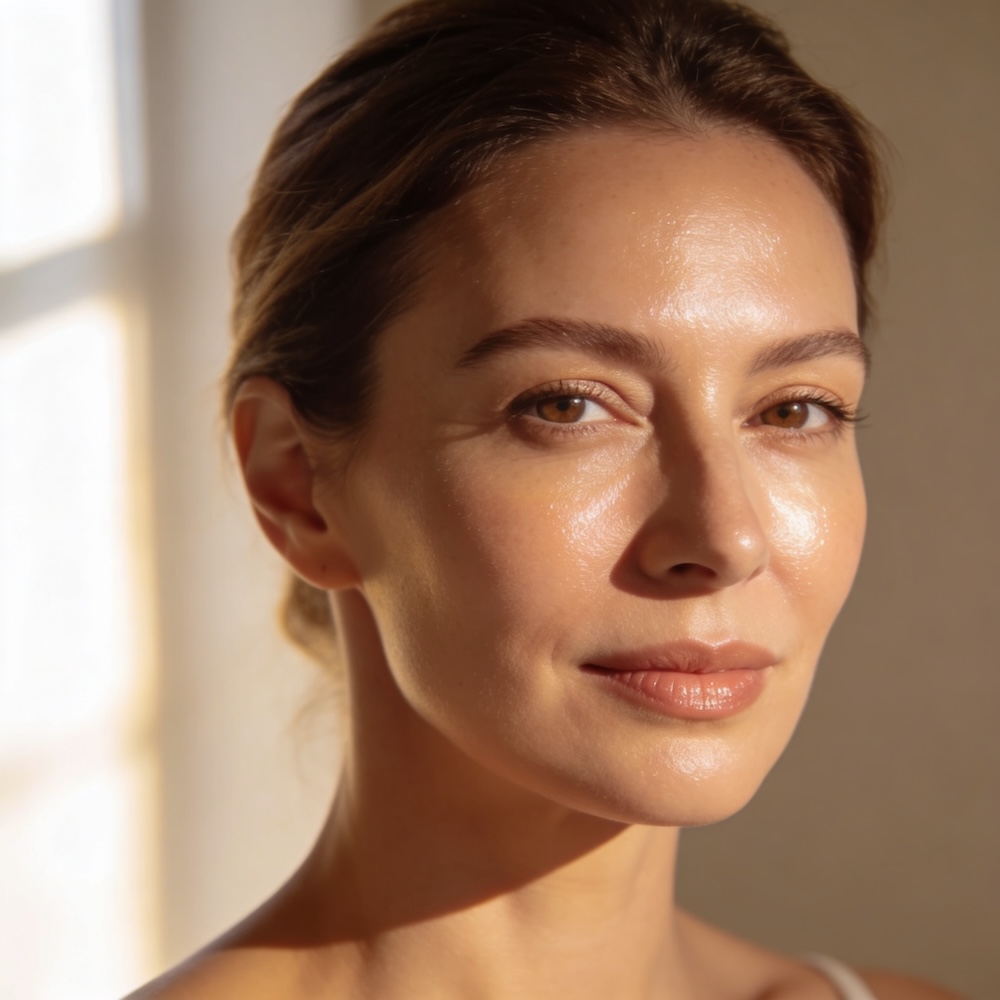 Woman with glowing, even skin after Sylfirm X RF microneedling treatment at Catara Med Spa in Algonquin IL